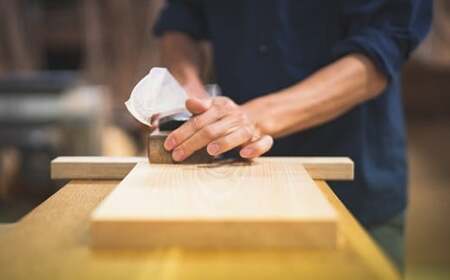 M439　紀州ヒノキ（一枚板）まな板家具職人カンナ造り