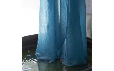 M471 藍染スカーフ 麻