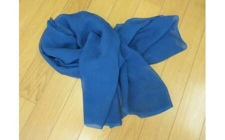 M472　藍染スカーフ　絹・ジョーゼット