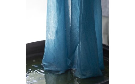 M472　藍染スカーフ　絹・ジョーゼット