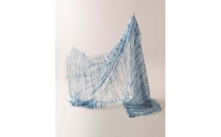 M475 藍染スカーフ オーガニックコットンむらくも