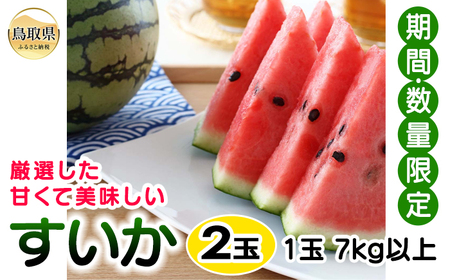 すいか２玉　（1玉7kg以上）【期間･数量限定】_T2600186