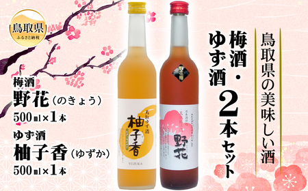 A24-051 鳥取県の美味しい酒　梅酒・ゆず酒　2本セット