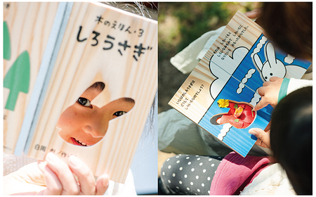 B24-361 木のえほん3巻：しろうさぎ（カバーケース付き）