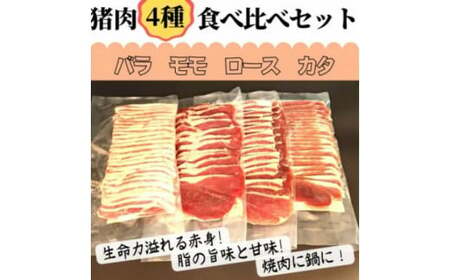 話題のジビエ料理をご家庭でも！猟師が自ら獲って捌いたこだわりのイノシシ肉 部位別食べ比べセット モモ・カタ・ばら・ロース 各200g 計800g  ジビエ 猪 猪肉 イノシシ バラ 肩肉 スライス 愛媛県 【えひめの町（超）推し！（久万高原町）】（359）