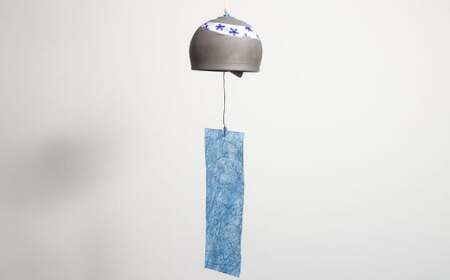 いぶしと砥部焼のマリアージュ・ 風鈴 ふうりん 砥部焼 陶磁器 工芸 インテリア 和風 和紙 日本製 【えひめの町(超)推し!(砥部町)】(524)