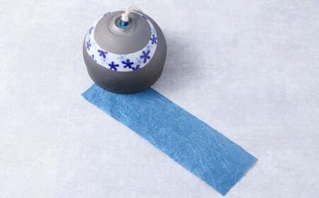 いぶしと砥部焼のマリアージュ・ 風鈴 ふうりん 砥部焼 陶磁器 工芸 インテリア 和風 和紙 日本製 【えひめの町(超)推し!(砥部町)】(524)