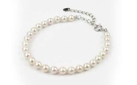 パール ブレスレット 5.0-5.5mm Silver925アジャスター付 真珠 アクセサリー （863）