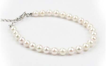 パール ブレスレット 5.0-5.5mm Silver925アジャスター付 真珠 アクセサリー （863）