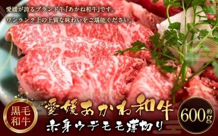 愛媛あかね和牛 赤身ウデモモ薄切り（すき焼き・しゃぶしゃぶ用）約600g 肉 お肉 【えひめの町（超）推し！（松前町）】（745） 10,800円