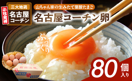【山ちゃん家の生みたて葉酸たまご】名古屋コーチン卵（80個入り）[132Y03]　新鮮たまご 産地直送たまご 大容量 高級たまご 地鶏 たまご 卵 玉子 タマゴ 葉酸卵 妊娠中 高齢者 朝食 卵料理 卵かけご飯 卵焼き 目玉焼き 山田養鶏 お取り寄せグルメ 