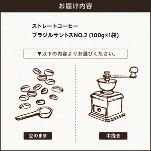 【こだわりの贅沢コーヒー】「Sunny side」の自家焙煎珈琲ブラジルサントスNO.2（100g）[137S05]
