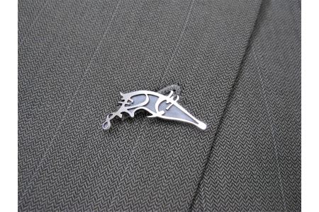 織田信長公　麒麟の花押ブローチ(大) いぶし仕上げ[016K04]