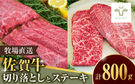 【ロマ佐賀】至福の切り落とし500gと赤身ステーキ300g [41ASAA096]
