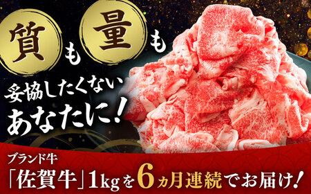 【全6回定期便】佐賀牛切り落とし 計6kg（500g×2P×6回） / 佐賀県 / ヤマサン食品 [41ADAA006]