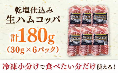 1年熟成させた本格国産生ハム 計180g（30g×6パック）/ 使いやすい 小分けパック おつまみ / 佐賀県 / 有限会社ふるさと倶楽部 [41ABCM009]