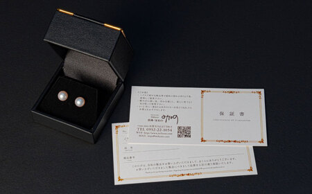 煌めくライン5.0mm アコヤ真珠ピアス（ケース付き） / 佐賀県 [41AAAA021]