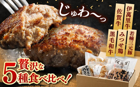 【佐賀県事業者またぎ】佐賀県内ハンバーグ食べ比べ / ハンバーグ 佐賀牛 みつせ鶏 / 佐賀県 / 東京竹八株式会社[41AADH025] ハンバーグ ハンバーグ ハンバーグ 