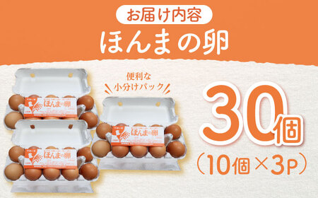 平飼いニワトリの有精卵！ほんまの卵 30個（10個×3パック） / 佐賀県 / 本間農園 [41AJAA002]