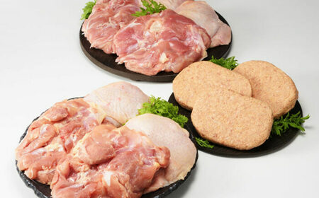 若鶏モモ肉 2kg と 丸福特製ハンバーグ 140g×3個 食べ比べセット / 佐賀県 / マルフクフーズ [41AOCS073]