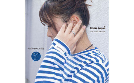 ボーダーロングTシャツ ホワイト×ブルー （S-XL） / Tシャツ / 佐賀県 / Canis Lupus [41AAAN012]