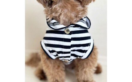 ボーダーパーカー ホワイト×ブラック（ワンちゃん用）（SS/S/MM/Mサイズ） / 佐賀県 犬 ドッグ / Canis Lupus [41AAAN013]