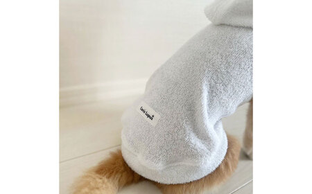 タオル地パーカー ホワイト （ワンちゃん用）（SS/S/MM/Mサイズ） / 佐賀県 犬 ドッグ / Canis Lupus [41AAAN009]