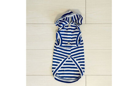 ボーダーパーカー ホワイト×ブルー（ワンちゃん用） （SS/S/MM/Mサイズ） / 佐賀県 犬 ドッグ / Canis Lupus [41AAAN014]