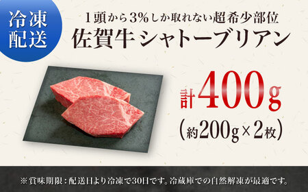 佐賀牛シャトーブリアンステーキ400g（2枚） / 佐賀県 / やま田商店 [41AAAR009]