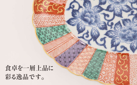 【有田焼】染錦祥瑞菊割楕円皿 / 皿 陶器 焼き物 陶器 / 佐賀県 [41APAD036]