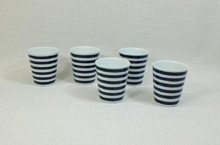 【AB583】【波佐見焼】es cup ボーダー BU〈M〉【西海陶器】5　42245