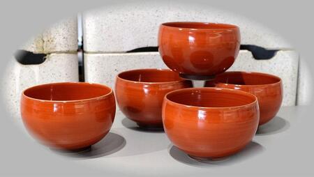 【波佐見焼】φ１2.５ｃｍ小ぶり丼・汁碗5個組 赤巻　【西海陶器】 5 85603 | 陶器