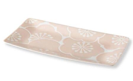 【AB1165】【波佐見焼】25×１３.５ｃｍの長角皿3枚組　はふり 梅柄桃 【西海陶器】3 19233