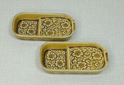 【AB1227】【波佐見焼】減塩皿2枚組 更紗アメ色 【西海陶器】2 10280 10,080円