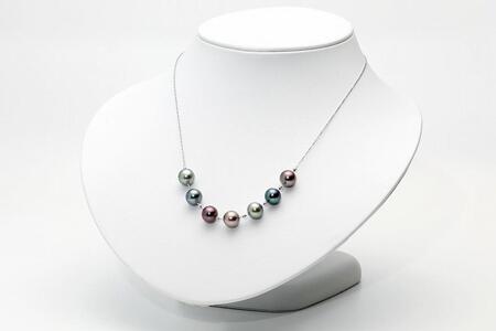 【ふるなび限定】【限定１点】あこや真珠（８.５ｍｍ珠）デザインネックレス/Ｋ１８ＷＧ　FN-Limited