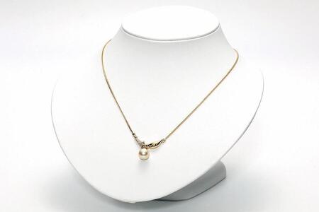 【ふるなび限定】【限定１点】【大珠】あこや真珠（９.３ｍｍ珠）ダイヤ入りデザインネックレス/Ｋ１８ＹG　FN-Limited