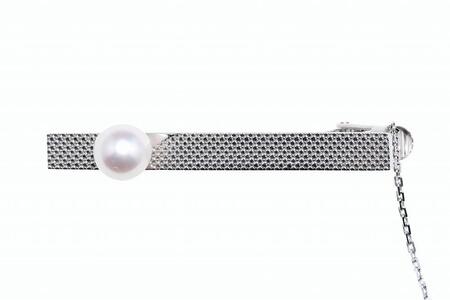 【ふるなび限定】【限定1点】あこや真珠(7.5~8mm珠)ネクタイピン・カフスセット/K14WG FN-Limited