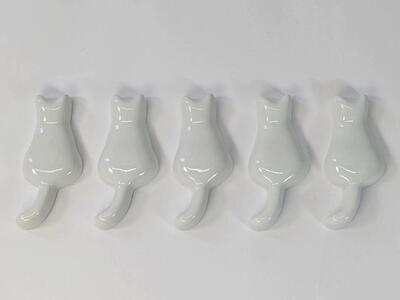 【波佐見焼】箸置き5個組 　猫　白一色 【西海陶器】 ５ １0２7６