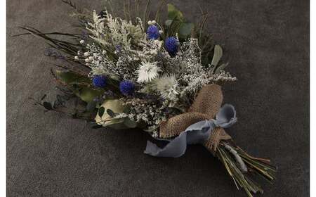 【ブルー系】1個ドライフラワー スワッグ Sサイズ 1個 縦約50cm×横約35cm