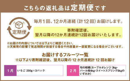 【12か月連続定期便】熊本便り！ 旬のフルーツ 単品定期便 くだもの 果物 フルーツ 熊本県産 国産