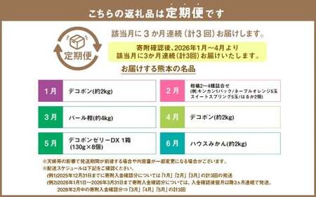 【2026年1月～4月より3か月連続発送】熊本便り！旬の柑橘堪能定期便