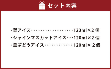 ごろ贅沢 アイス 3種 計6個入り ナシ なし 梨 シャインマスカット 黒ぶどう