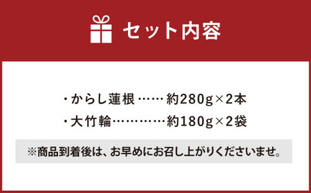 からし蓮根 ・ 大竹輪 セット 2種 合計約920g 辛子蓮根 ちくわ 竹輪 練り物 すり身