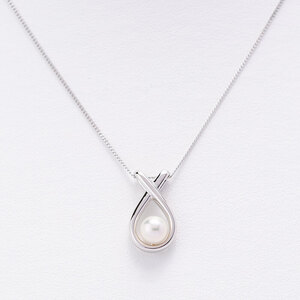 アコヤ真珠 シルバー ペンダント (6.5mm珠・喜平チェーン45cm) 真珠 パール ペンダント  アクセサリー フォーマル パーティー ギフト プレゼント  【opbn014】【オーハタパール】 10,220円