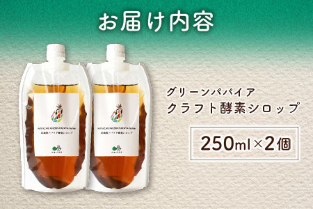 クラフト酵素シロップ グリーンパパイア 250ml×2個 宮崎県産