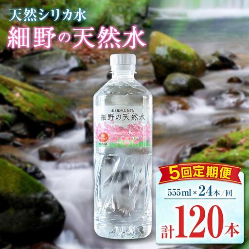 【定期便】 天然シリカ水 細野の天然水 555ml 24本 5回 中硬水 ミネラルウォーター シリカ ケイ素 霧島連山の贈り物 常温保存 備蓄 防災 宮崎県