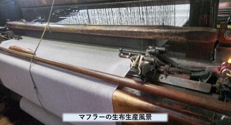 稲沢市特産のイチョウの葉っぱから染めた尾州ウールのファッションマフラー