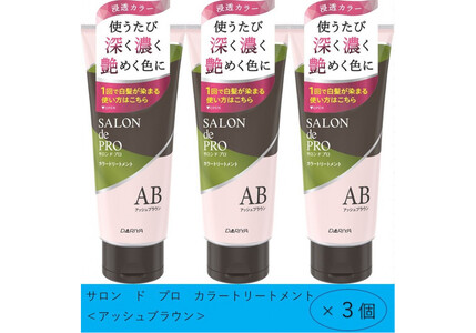 ダリヤ サロン ド プロ カラーシャンプー&トリートメント<アッシュブラウン>各3個セット