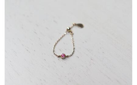 【プレゼント包装付き】K10 誕生石チェーンリング・S