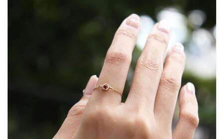 【プレゼント包装付き】K10 誕生石チェーンリング・M